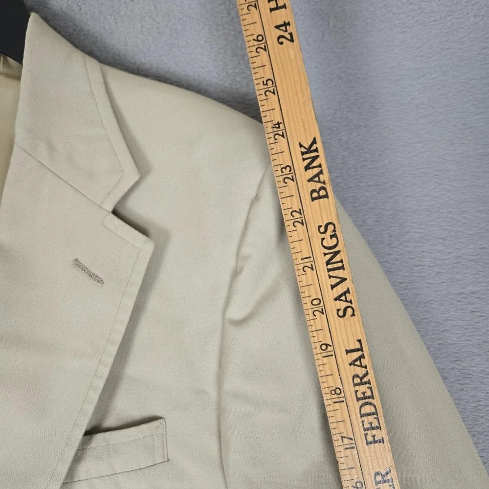 Vtg Brooks Brothers Blazer Mens 43R Summer Cotton Sportcoat Khaki USA Made